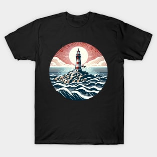 Red and white lighthouse T-Shirt